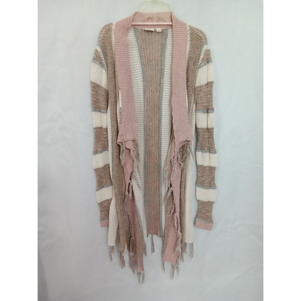 EST. 1946 Sweater‎ Small White Pink Beige And White Long Striped Knit